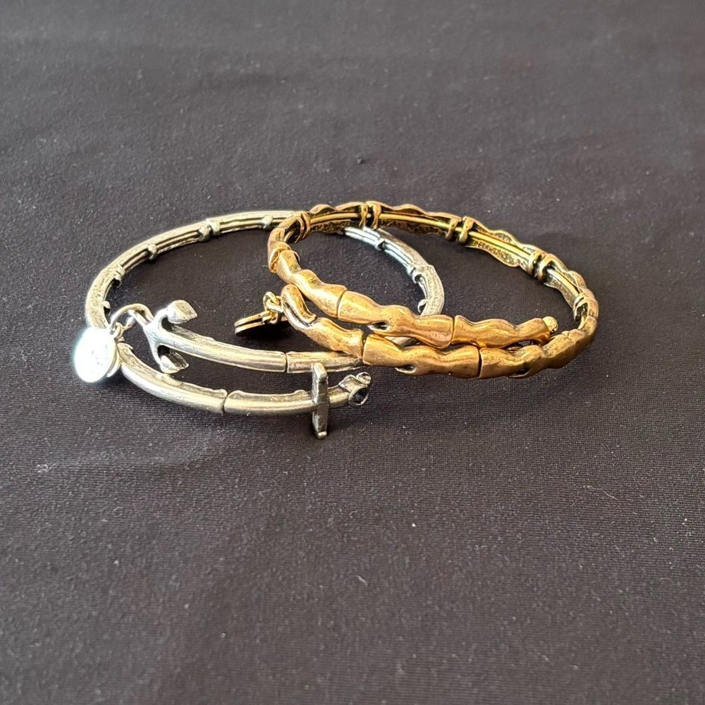 Alex and Ani Water Metal Wrap Bangle Bracelet Set